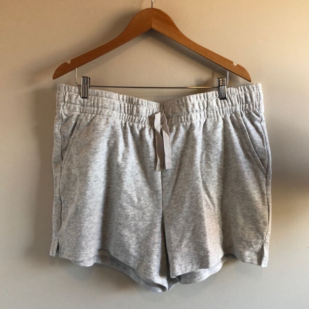 Plus size high waisted terry shorts